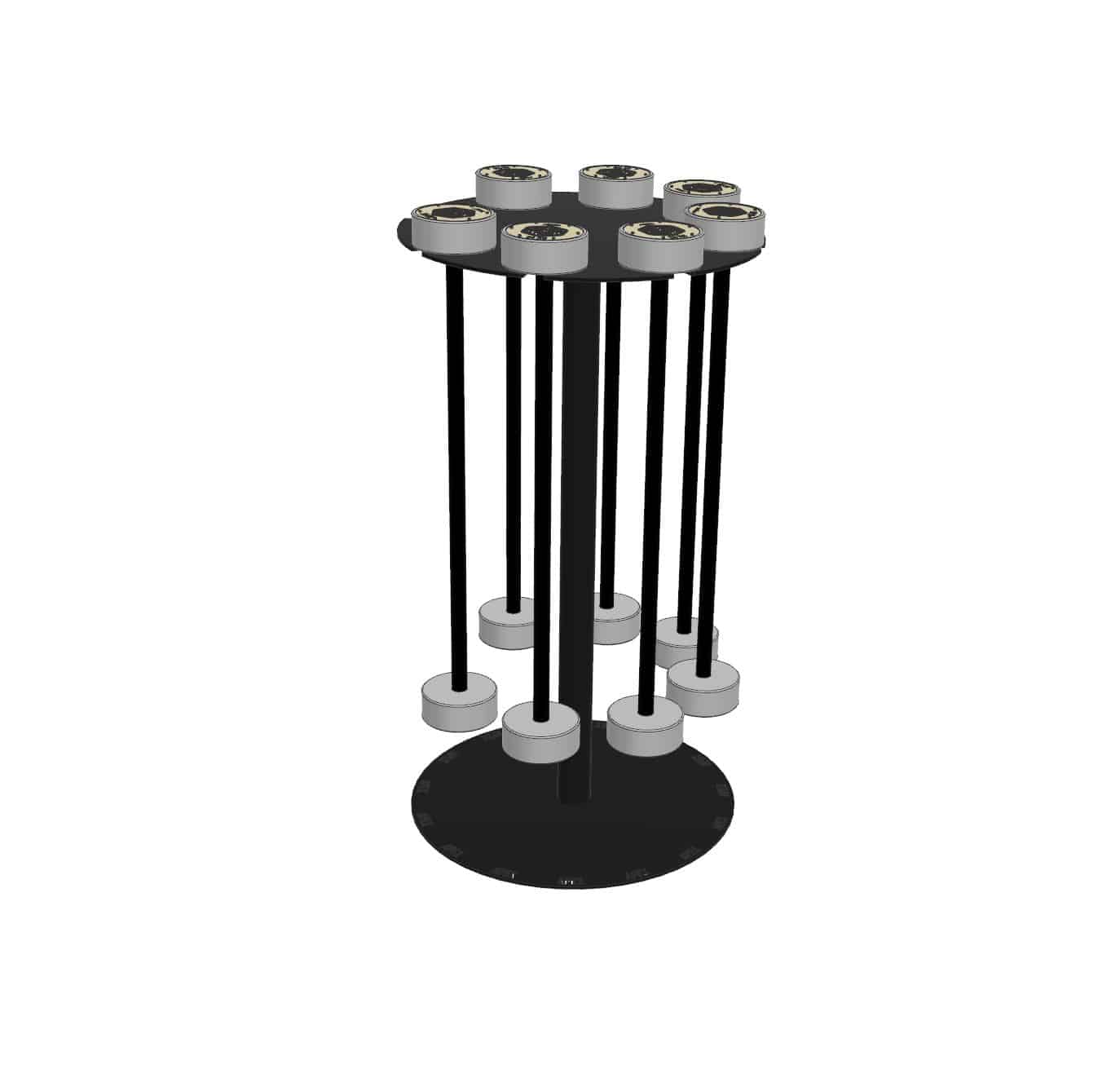 Fixed barbell rack 8piece rotating